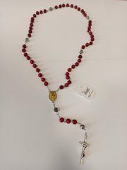 (В3-11-3) Вервиця з медаликом Зарваницької Матері Божої та Ісуса, дерев'яна ароматизована